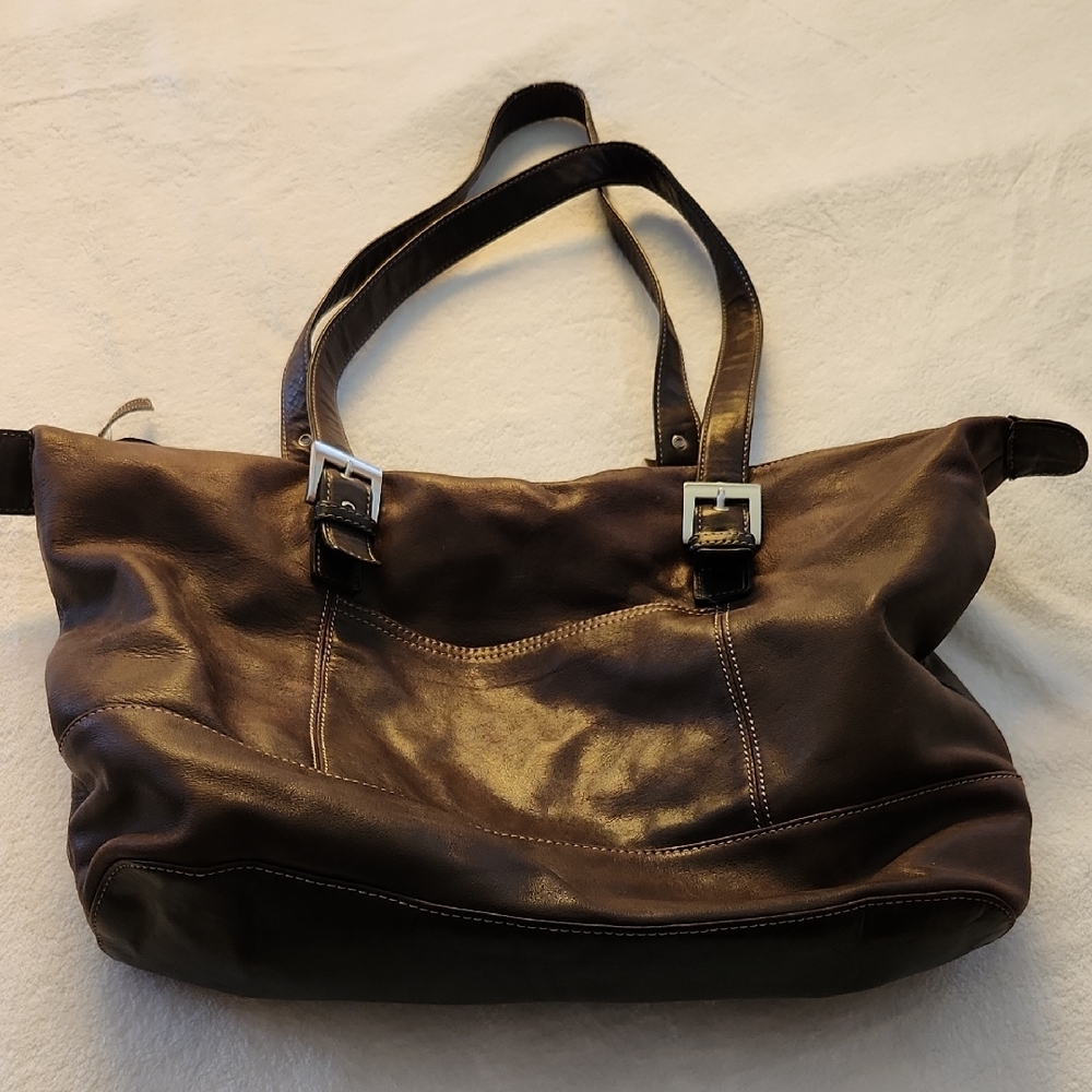 Tignanello Dark Brown Leather Tote